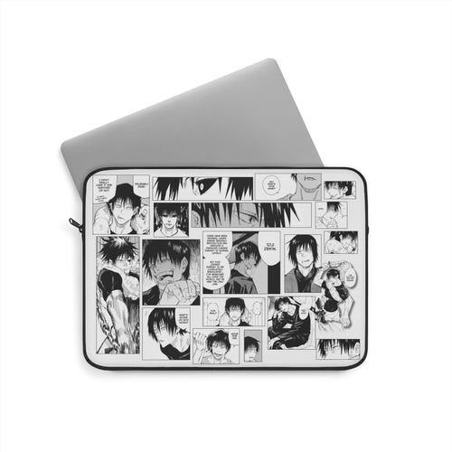 Curse Spirt Manga Panel Collage Laptop Sleeve | Black and White Comic Art | 13" JJK Protective Sleeve