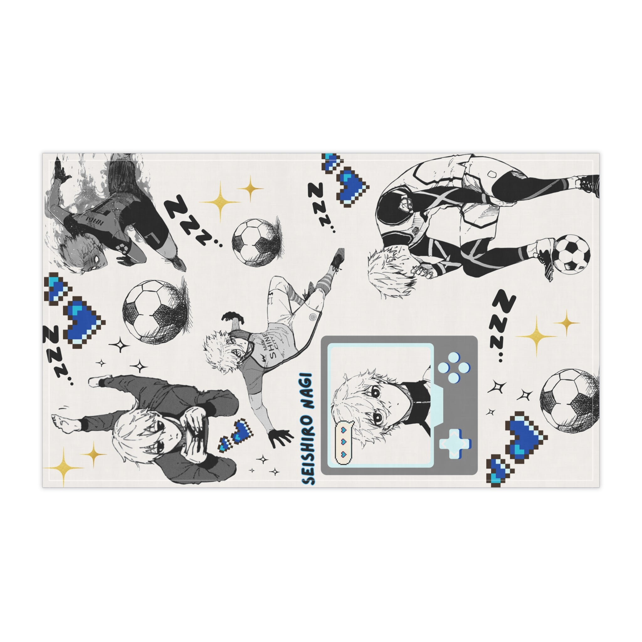 Soccer Anime Tea Towel | Sports Character Illustration | Kitchen Decor | Kitchen Anime Merch