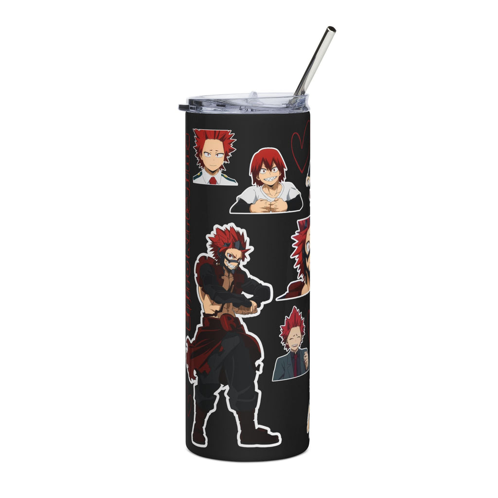 Hardening Hero Inspired Anime Tumbler | 20oz Stainless Steel Cup | Spiky Red Hair Hero Gift | Anime Fan Drinkware