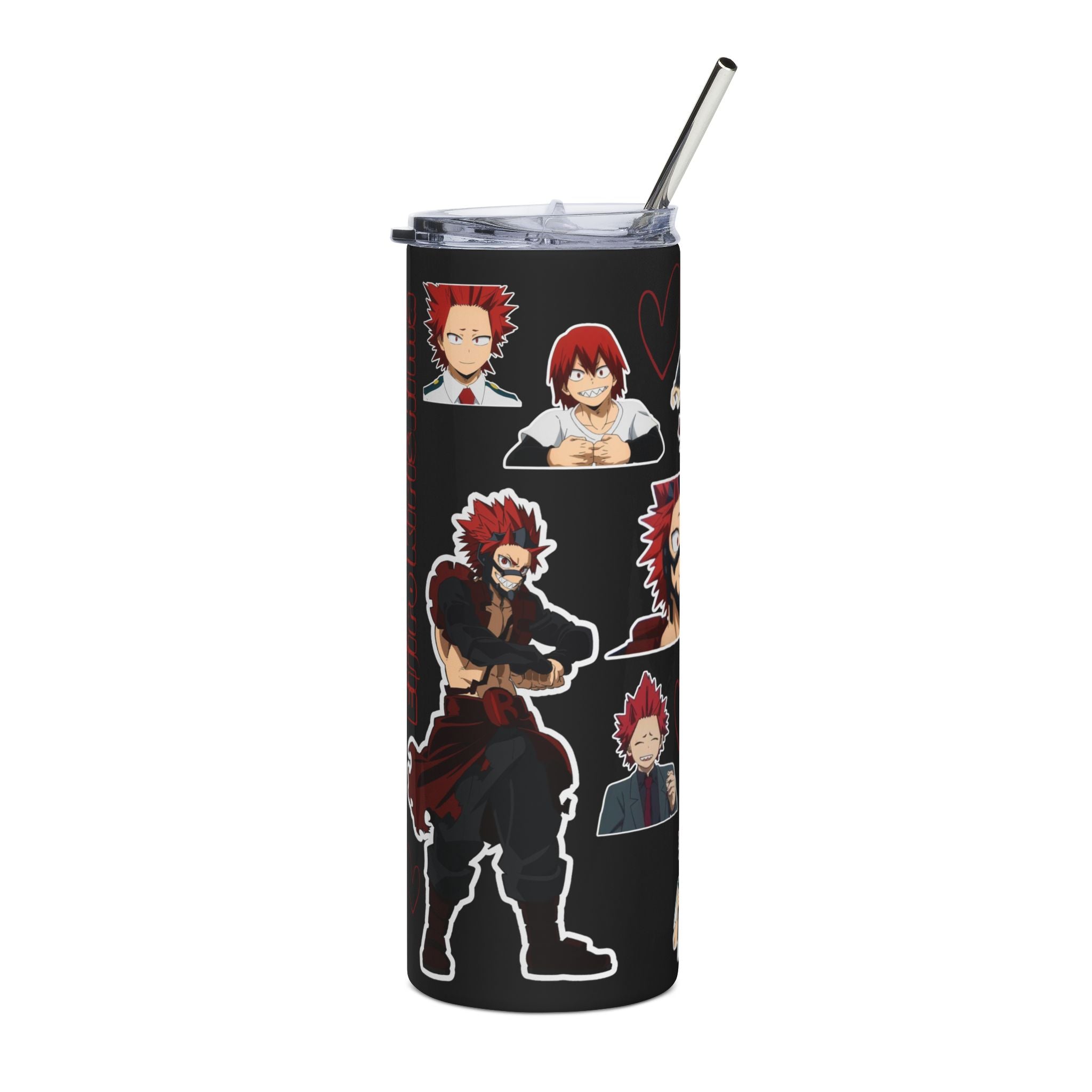 Hardening Hero Inspired Anime Tumbler | 20oz Stainless Steel Cup | Spiky Red Hair Hero Gift | Anime Fan Drinkware