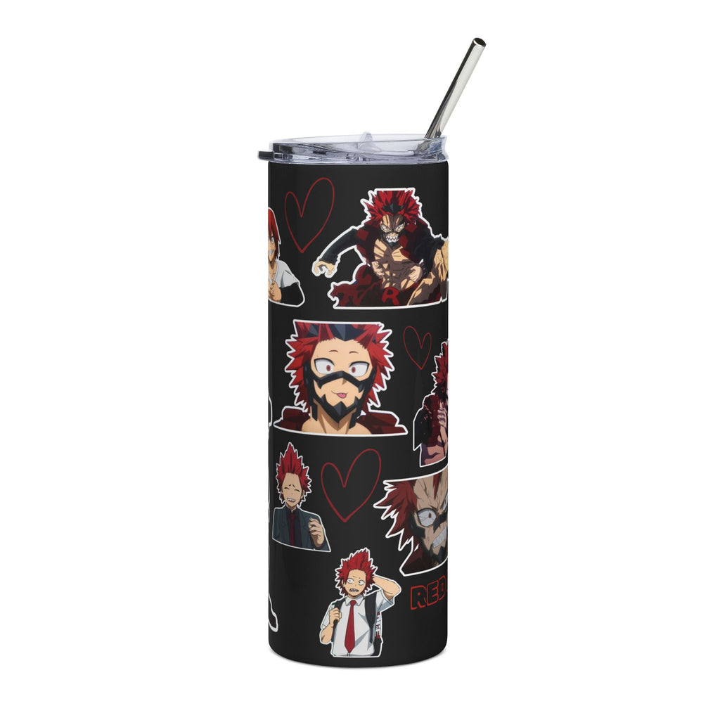 Hardening Hero Inspired Anime Tumbler | 20oz Stainless Steel Cup | Spiky Red Hair Hero Gift | Anime Fan Drinkware