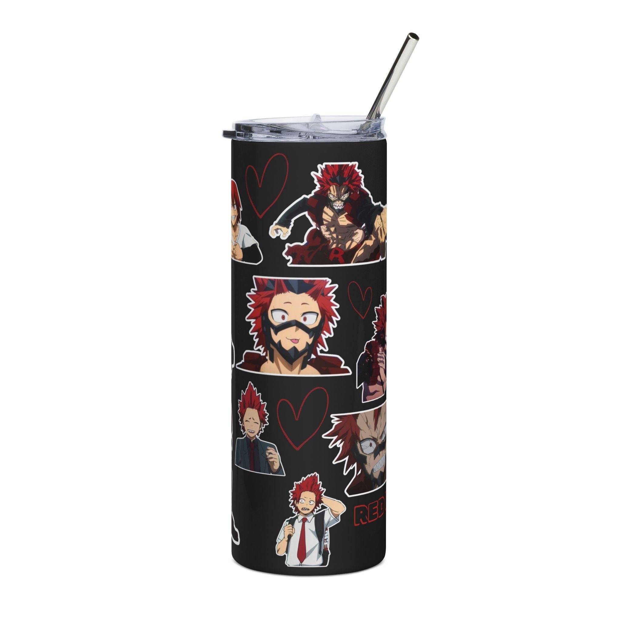 Hardening Hero Inspired Anime Tumbler | 20oz Stainless Steel Cup | Spiky Red Hair Hero Gift | Anime Fan Drinkware