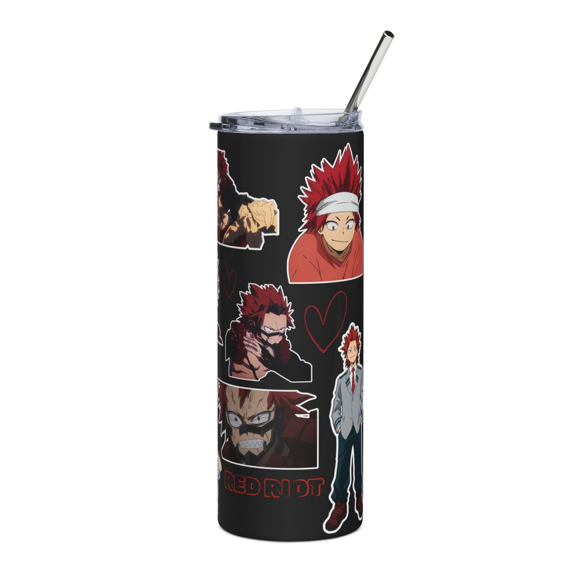 Hardening Hero Inspired Anime Tumbler | 20oz Stainless Steel Cup | Spiky Red Hair Hero Gift | Anime Fan Drinkware