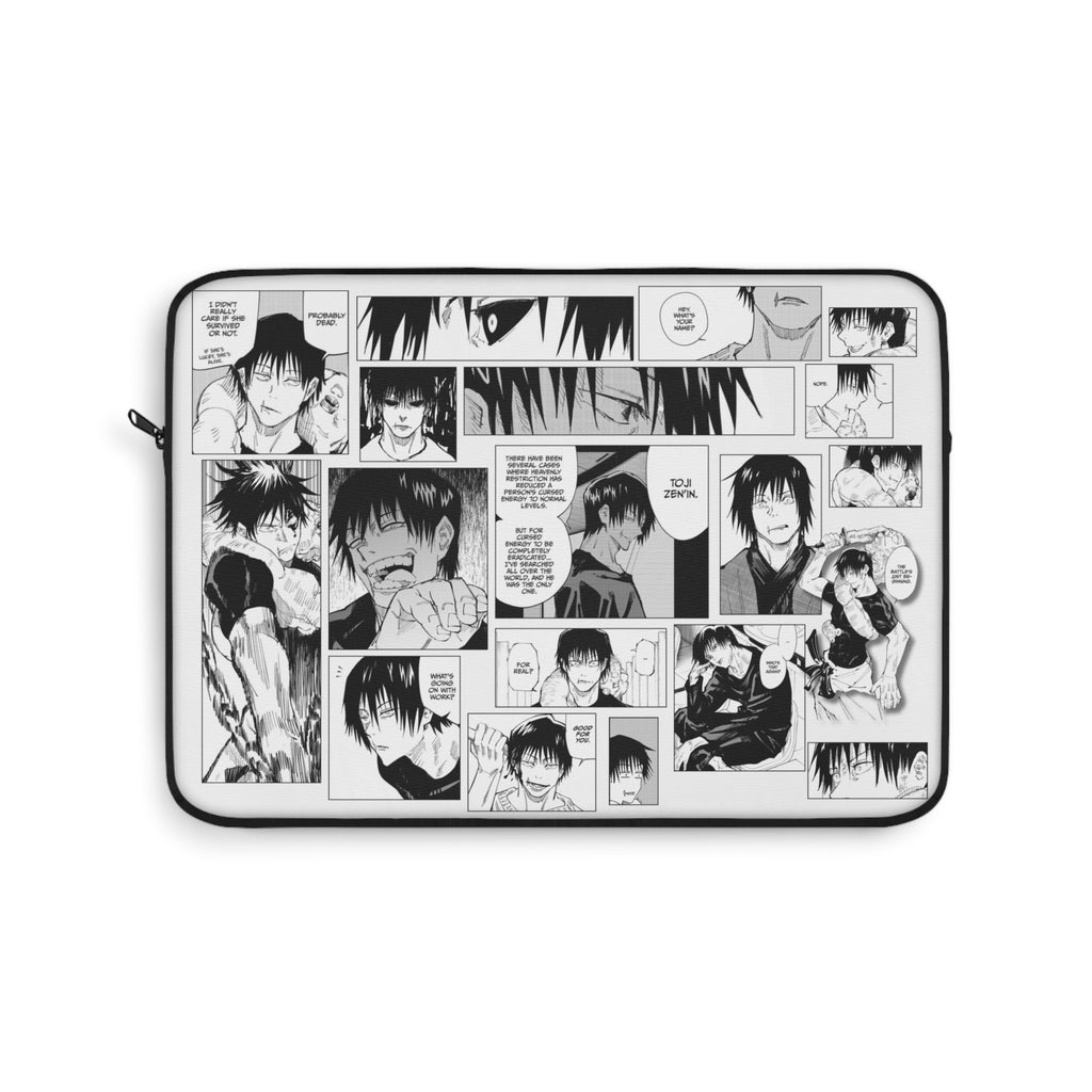 Curse Spirt Manga Panel Collage Laptop Sleeve | Black and White Comic Art | 13" JJK Protective Sleeve