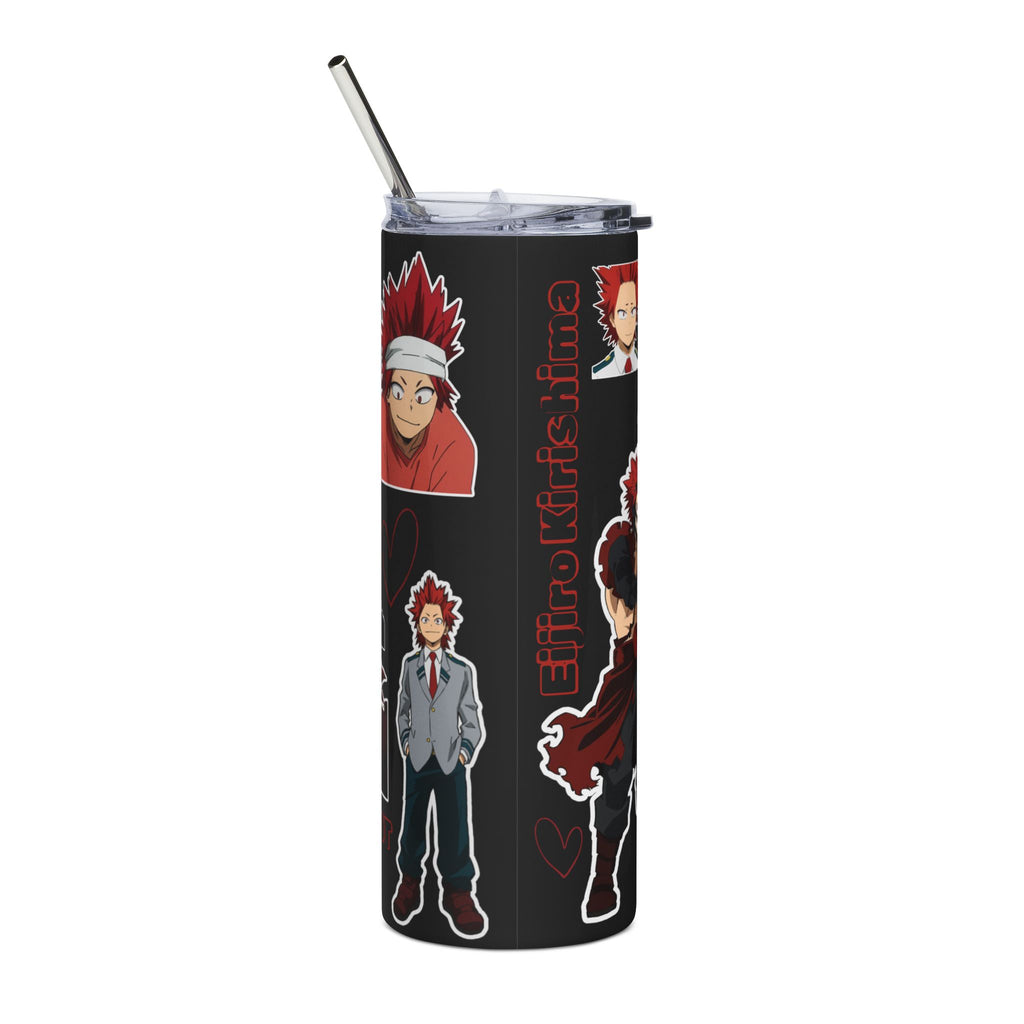 Hardening Hero Inspired Anime Tumbler | 20oz Stainless Steel Cup | Spiky Red Hair Hero Gift | Anime Fan Drinkware