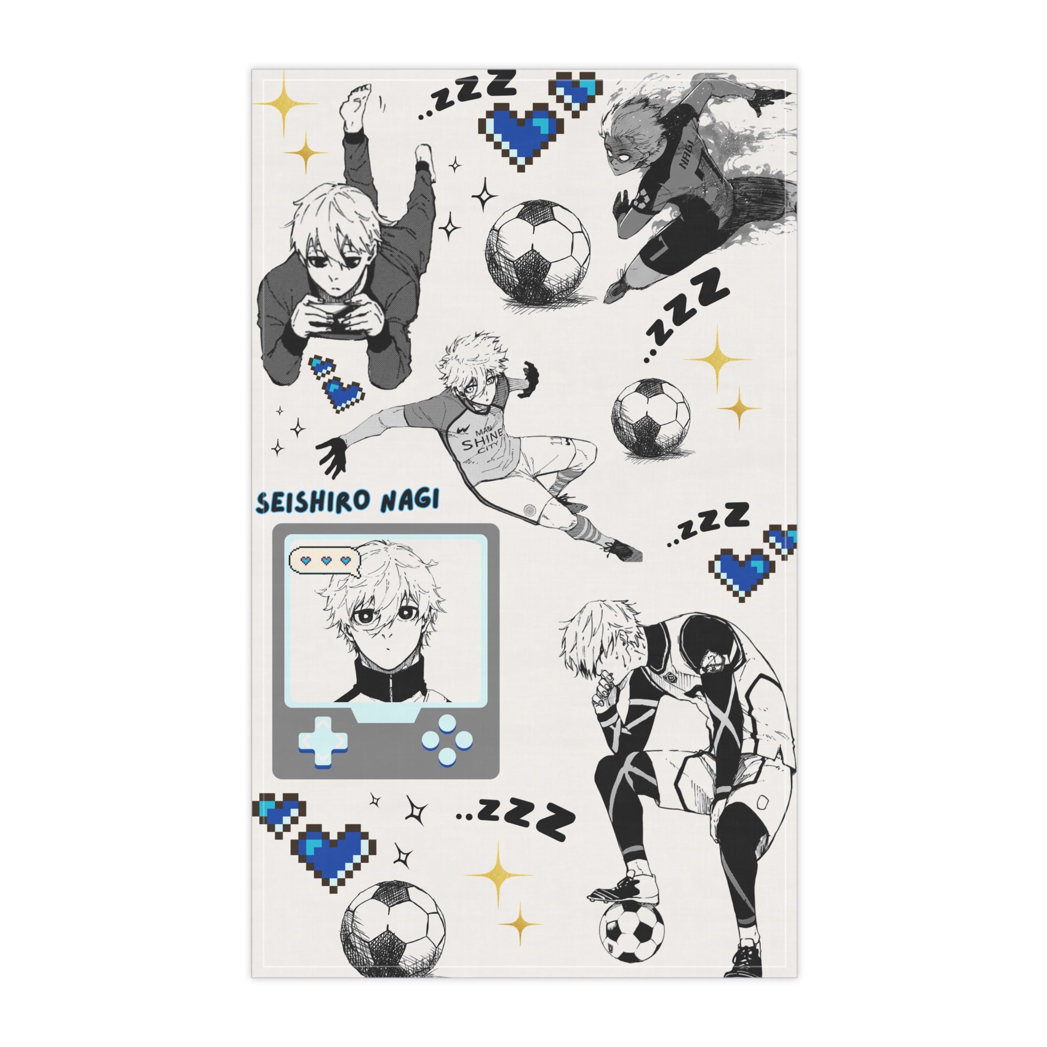Soccer Anime Tea Towel | Sports Character Illustration | Kitchen Decor | Kitchen Anime Merch