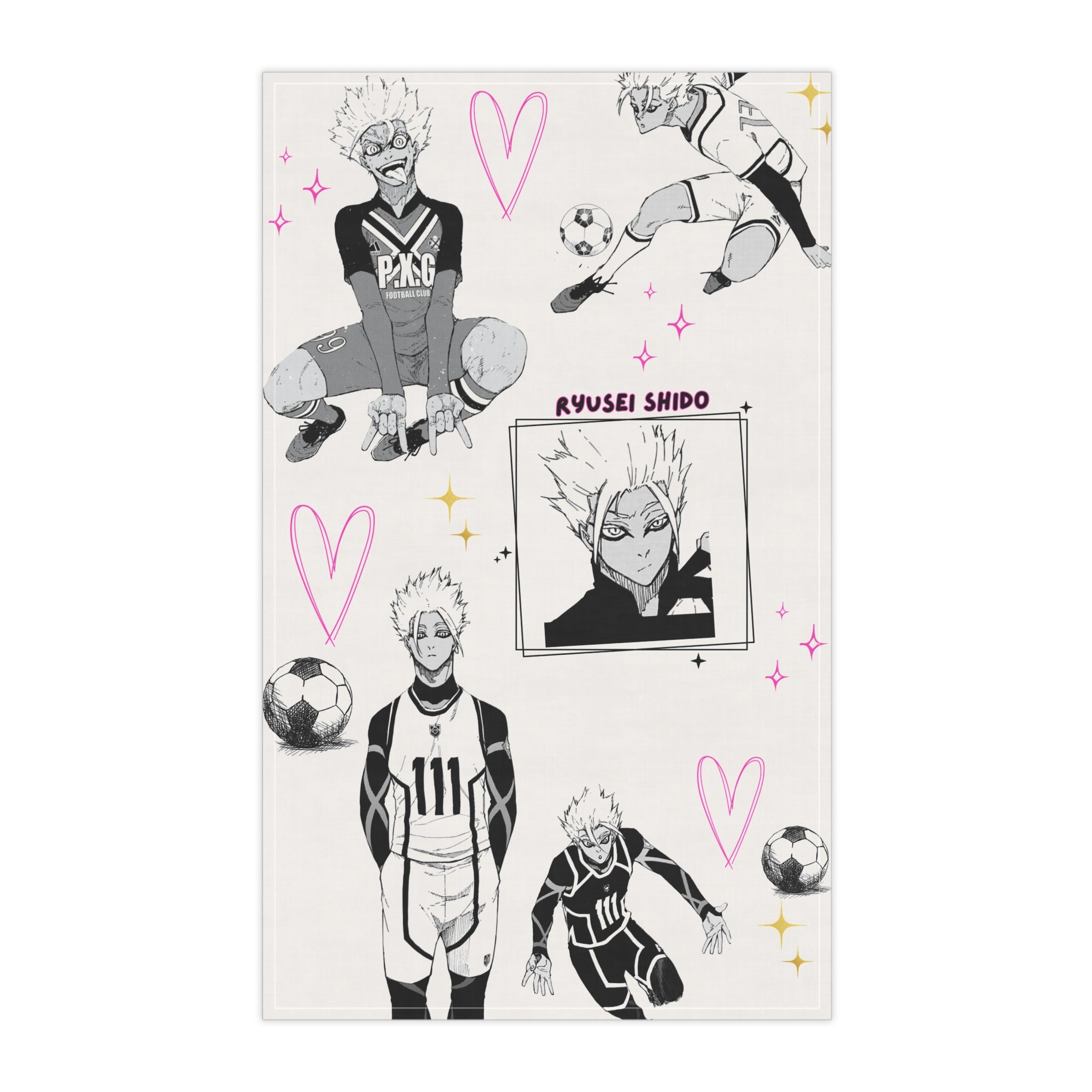 Soccer Anime Tea Towel | Sports Character Illustration | Kitchen Decor | Kitchen Anime Merch
